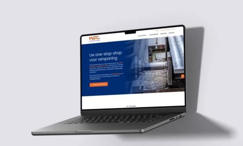 Website MGC zichtbaar op laptop